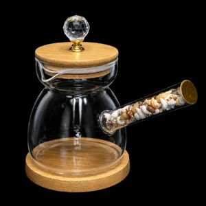 ركوة قهوة زجاج فاخرة بغطاء